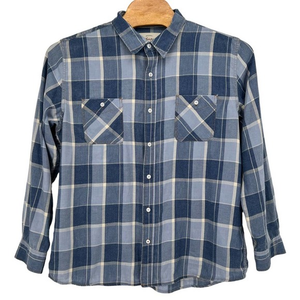 Weatherproof Vintage Blue Plaid Long Sleeve Size‎ XXL